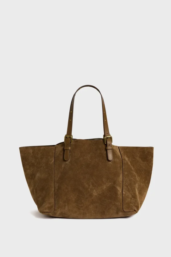 Sale Shopping bag in suede leather metallic inside - SIMPLE BAG Handbag