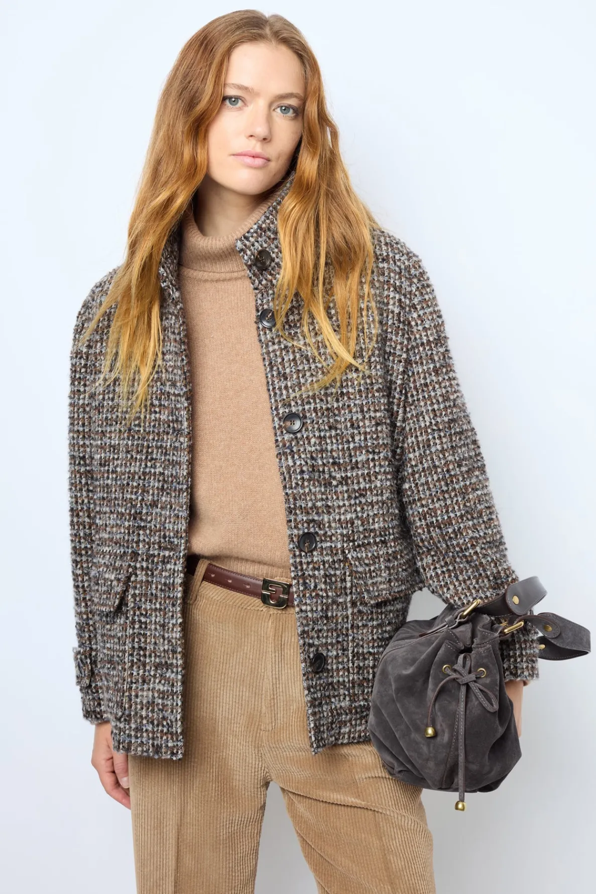 short_check_coat__leontin_0.webp Cheap Short check coat - LEONTINE Coats