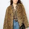 Sale Short coat with leopard print - LAISSA Coats