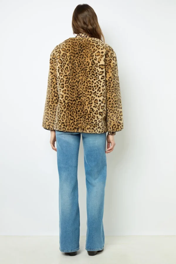 Sale Short coat with leopard print - LAISSA Coats