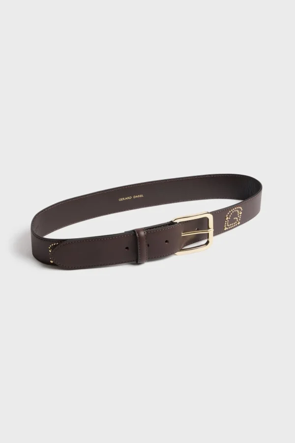 Best Signature leather belt with studs - LE MAY Belts