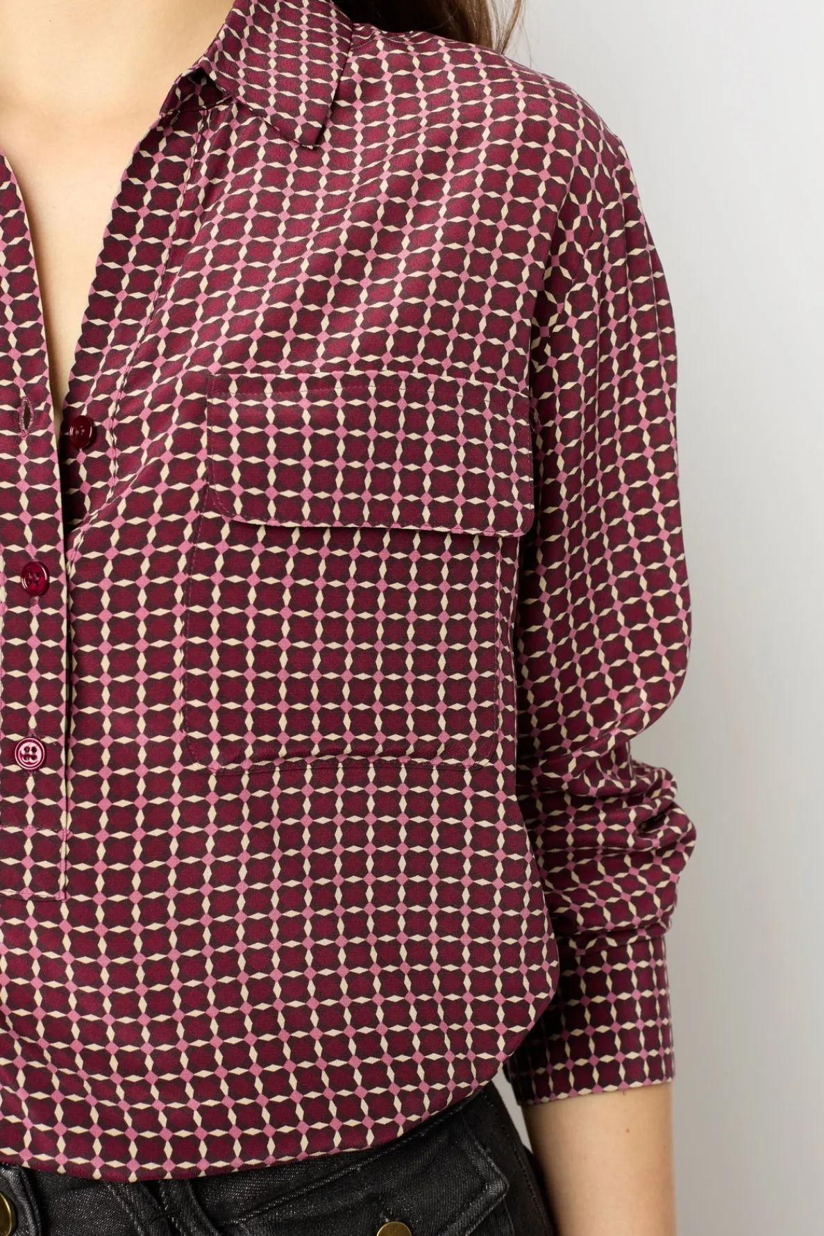 silk_printed_blouse__bern_2.webp Discount Silk printed blouse - BERNADETTE Shirts & Blouses