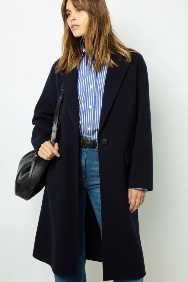 Fashion Straight cut coats with fine stripes - LASSIA Coats