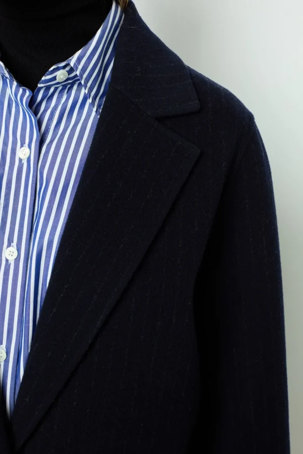 Fashion Straight cut coats with fine stripes - LASSIA Coats