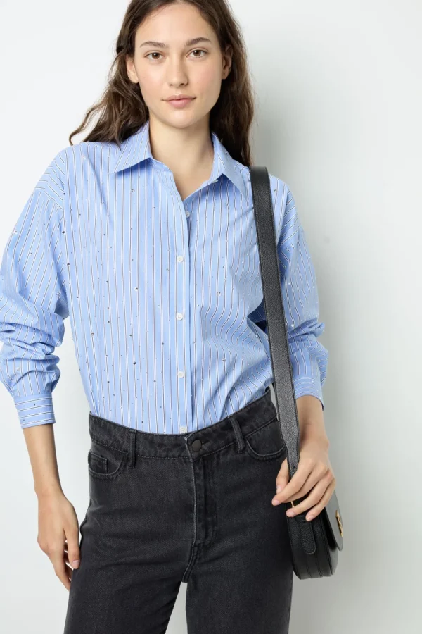 Flash Sale Striped rhinestone shirt - BALLIE Shirts & Blouses