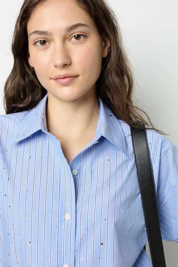 Flash Sale Striped rhinestone shirt - BALLIE Shirts & Blouses