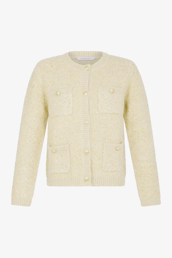 New Thick cardigan with sequins - JANELLY Knitwear