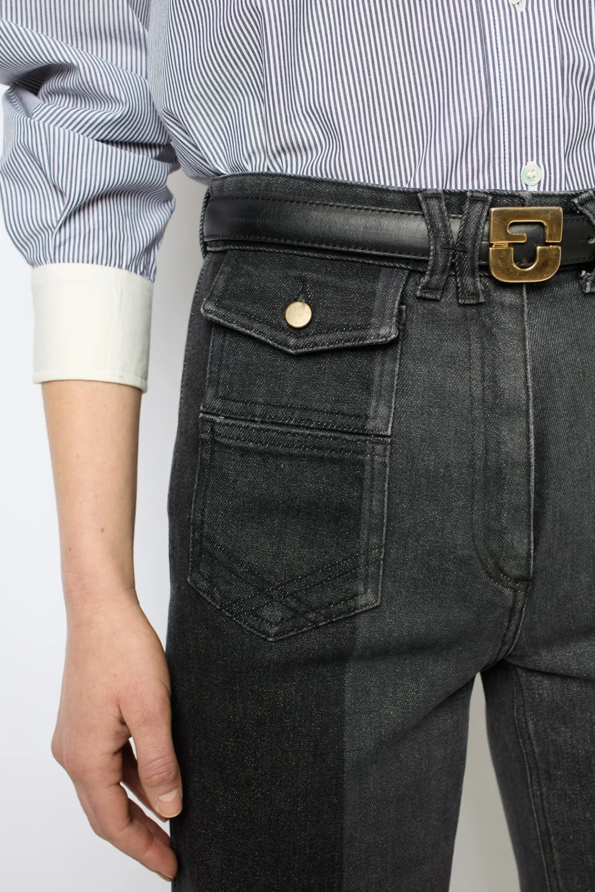 twotone_flared_jeans__ann_2.webp Cheap Two-tone flared jeans - ANNA Trousers