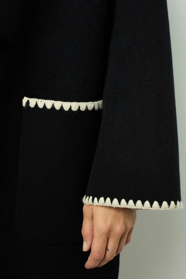 Online Two-tone mid-length coat - LILIA Coats