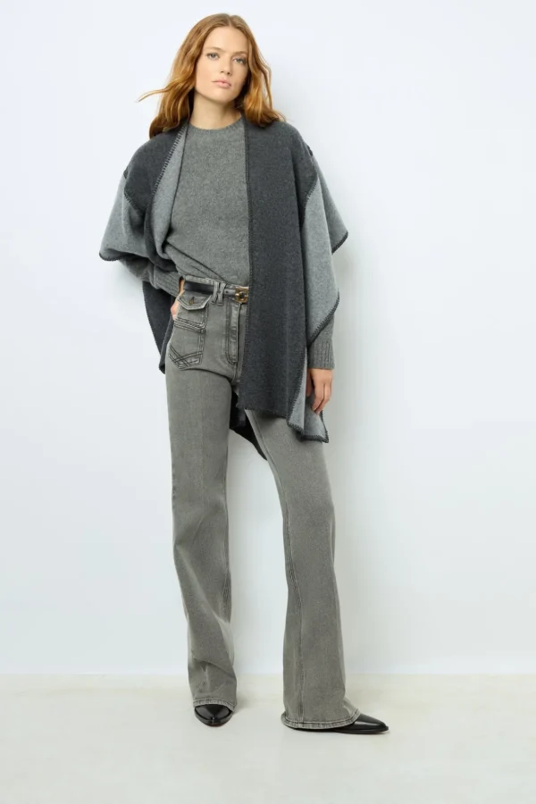 Flash Sale Two-tone poncho - DAMIANE Scarves