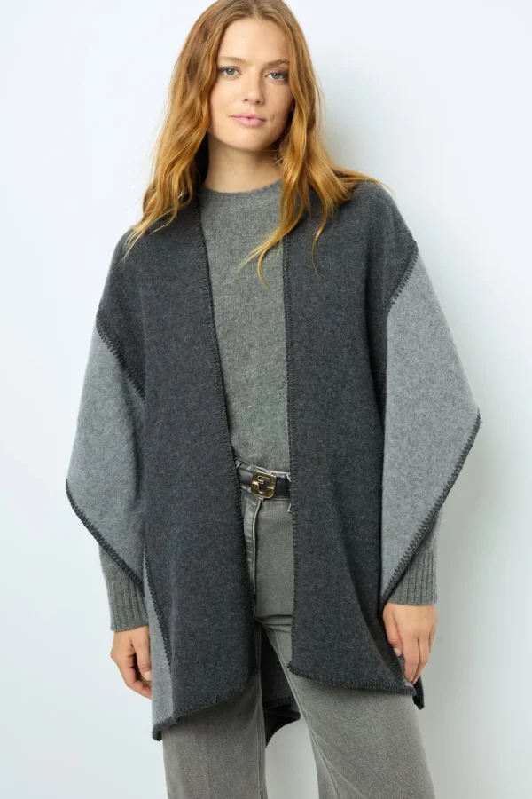 Flash Sale Two-tone poncho - DAMIANE Scarves