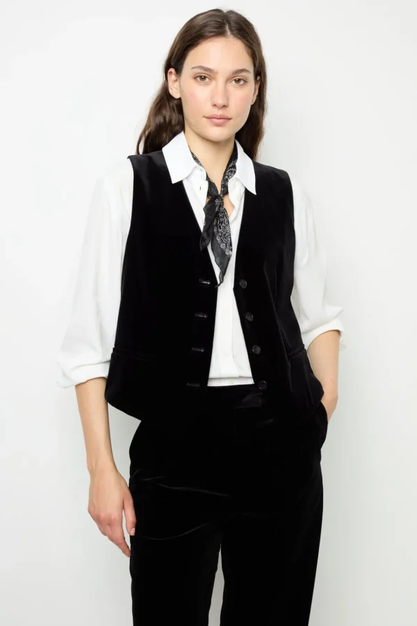 Cheap Velvet sleeveless jacket - MAIA Jackets | Suits & Outfits