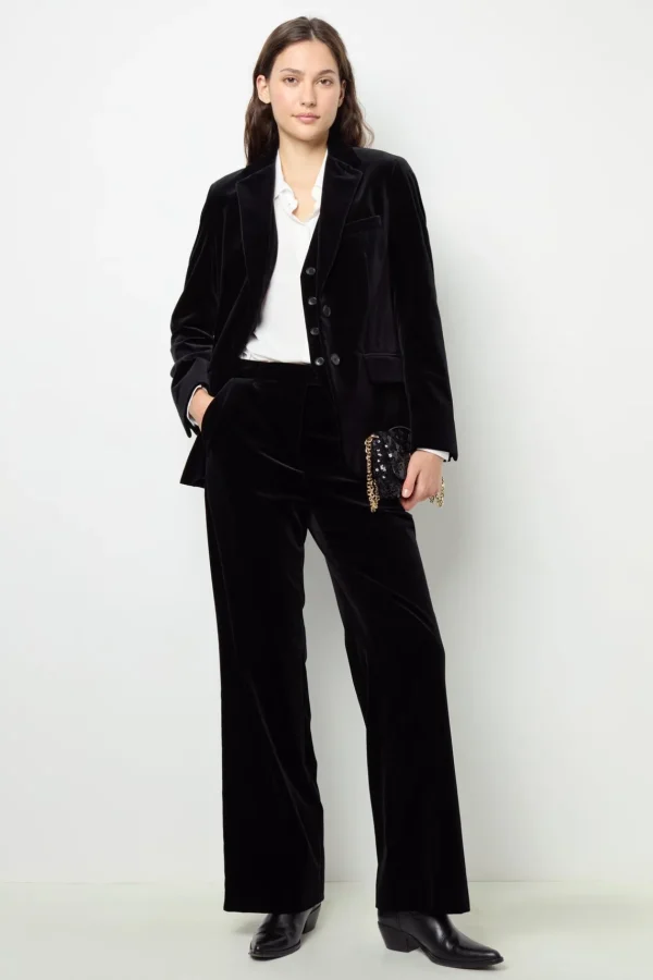 Fashion Velvet straight blazer - MAEVA Jackets | Suits & Outfits