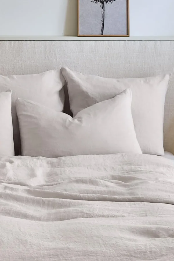 Clearance Washed linen pillowcase - pearl grey Pillow Cases