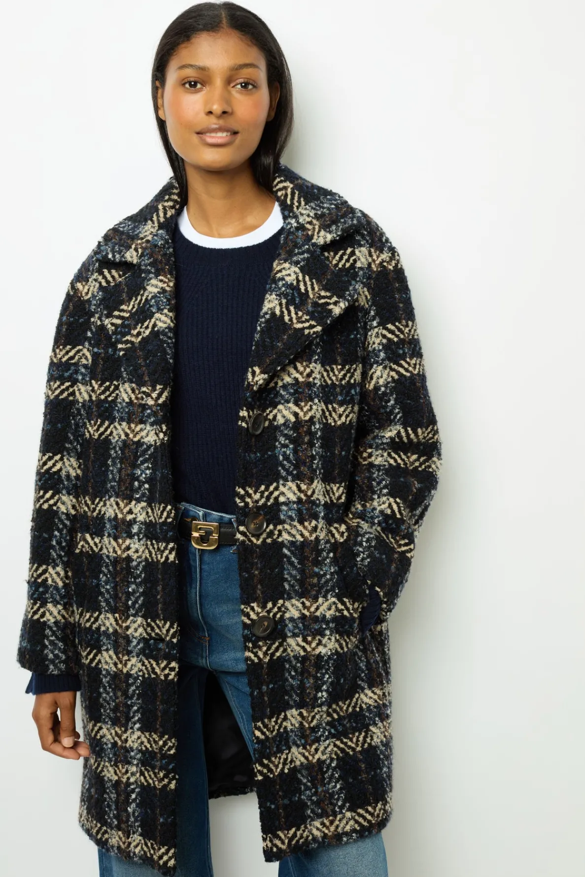wide_check_coat__leonette_1.webp Outlet Wide check coat - LEONETTE Coats