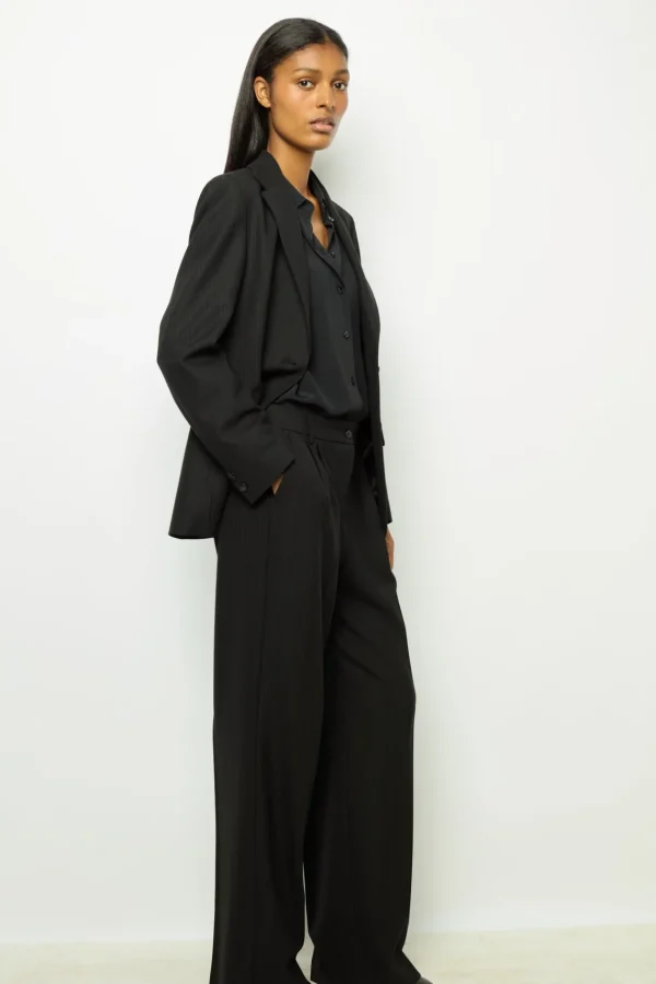 New Wide-leg pants with fine stripes - NIEVES Trousers | Suits & Outfits