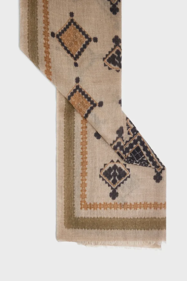 Shop Wool and cashmere lozenge scarf - DOMINIQUE Scarves