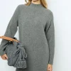 Shop Wool and cashmere stand up collar dress - SOLIA Dresses