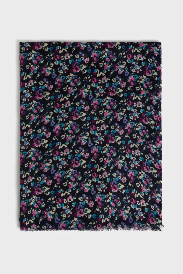 Clearance Wool and silk floral scarf - DARY Scarves