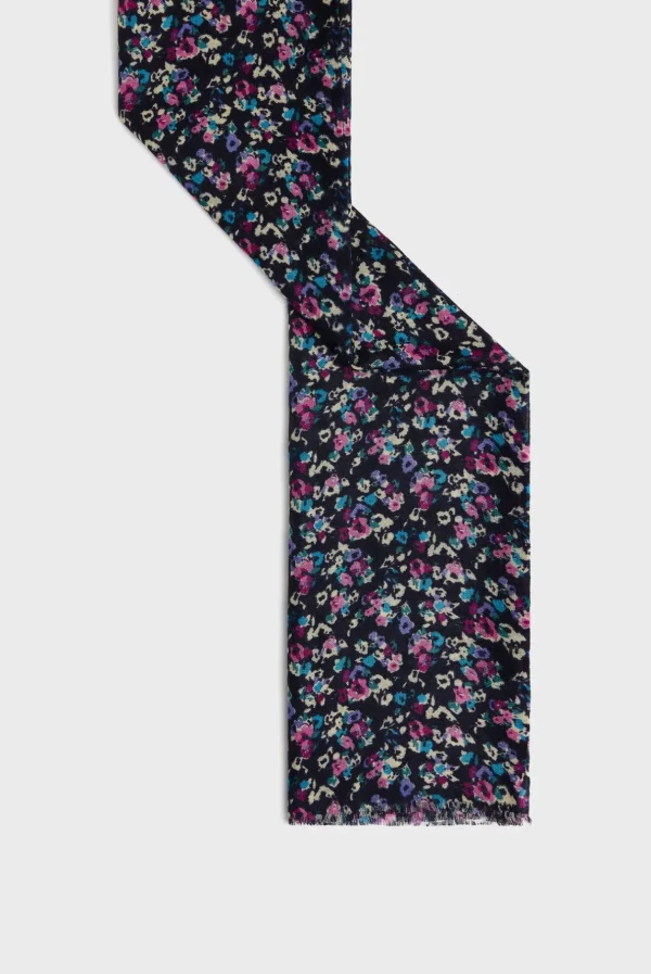 Clearance Wool and silk floral scarf - DARY Scarves