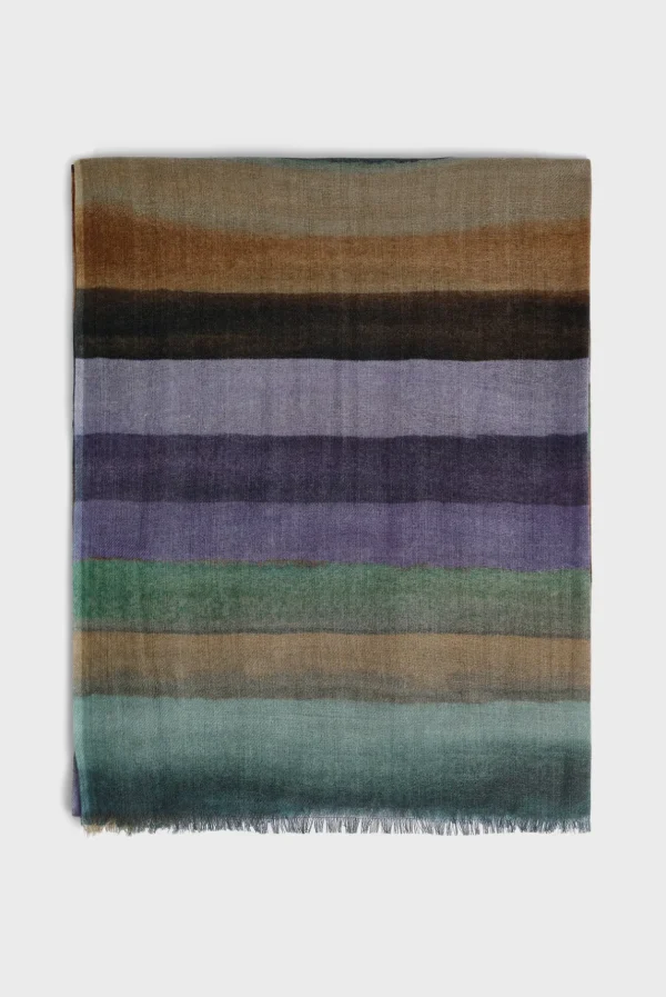 Fashion Wool and silk striped scarf - DOA Scarves