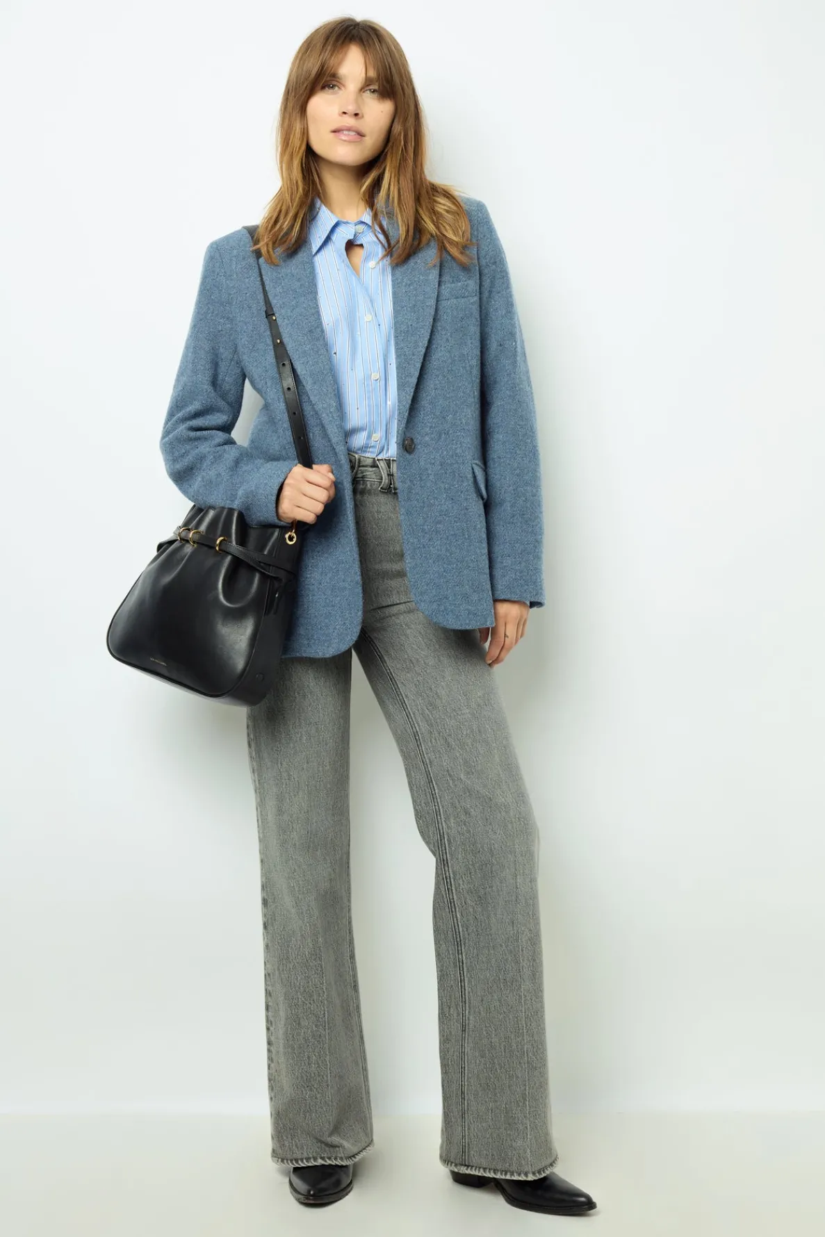 wool_blend_blazer__marine_1.webp Shop Wool blend blazer - MARINE Jackets